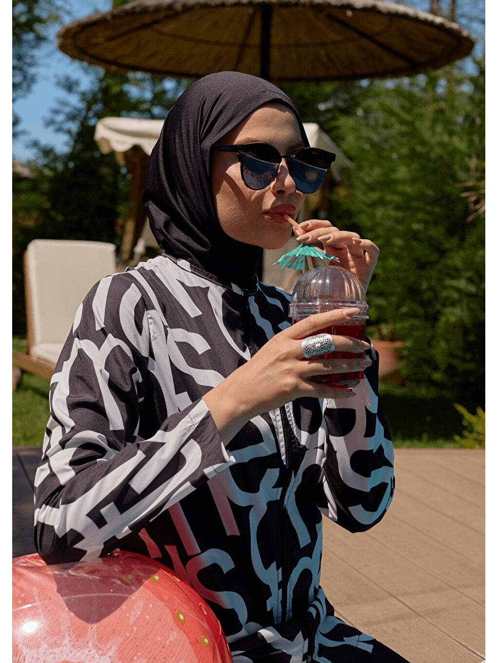 Siyah Tesettür Mayo S&B Harfler-3