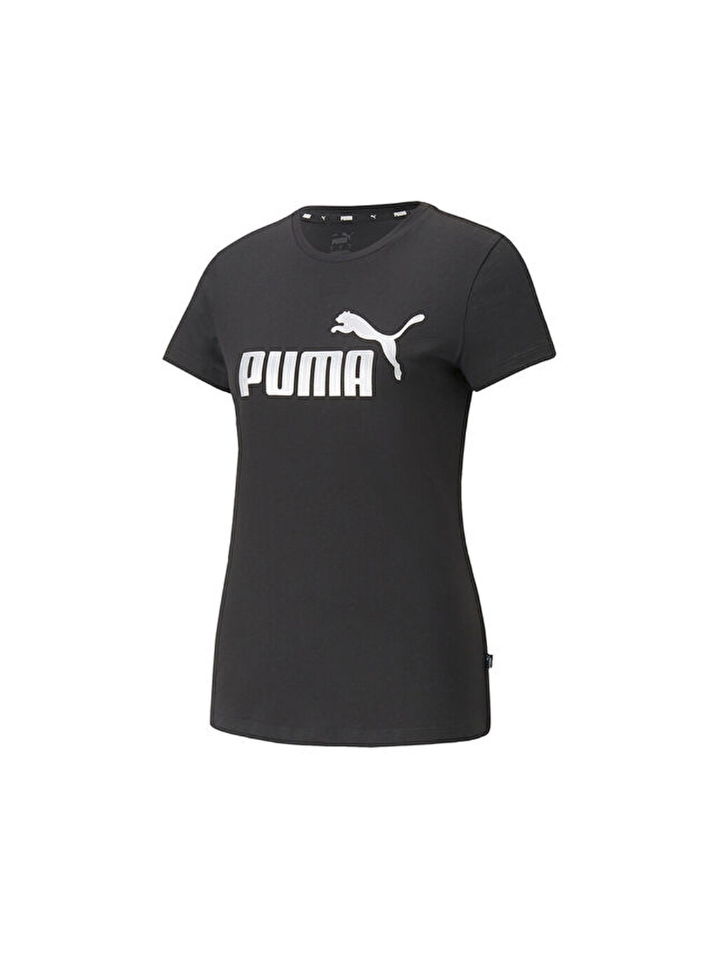 Ess Metallic Logo Tee Kadın Günlük Tişört 84830351 Siyah