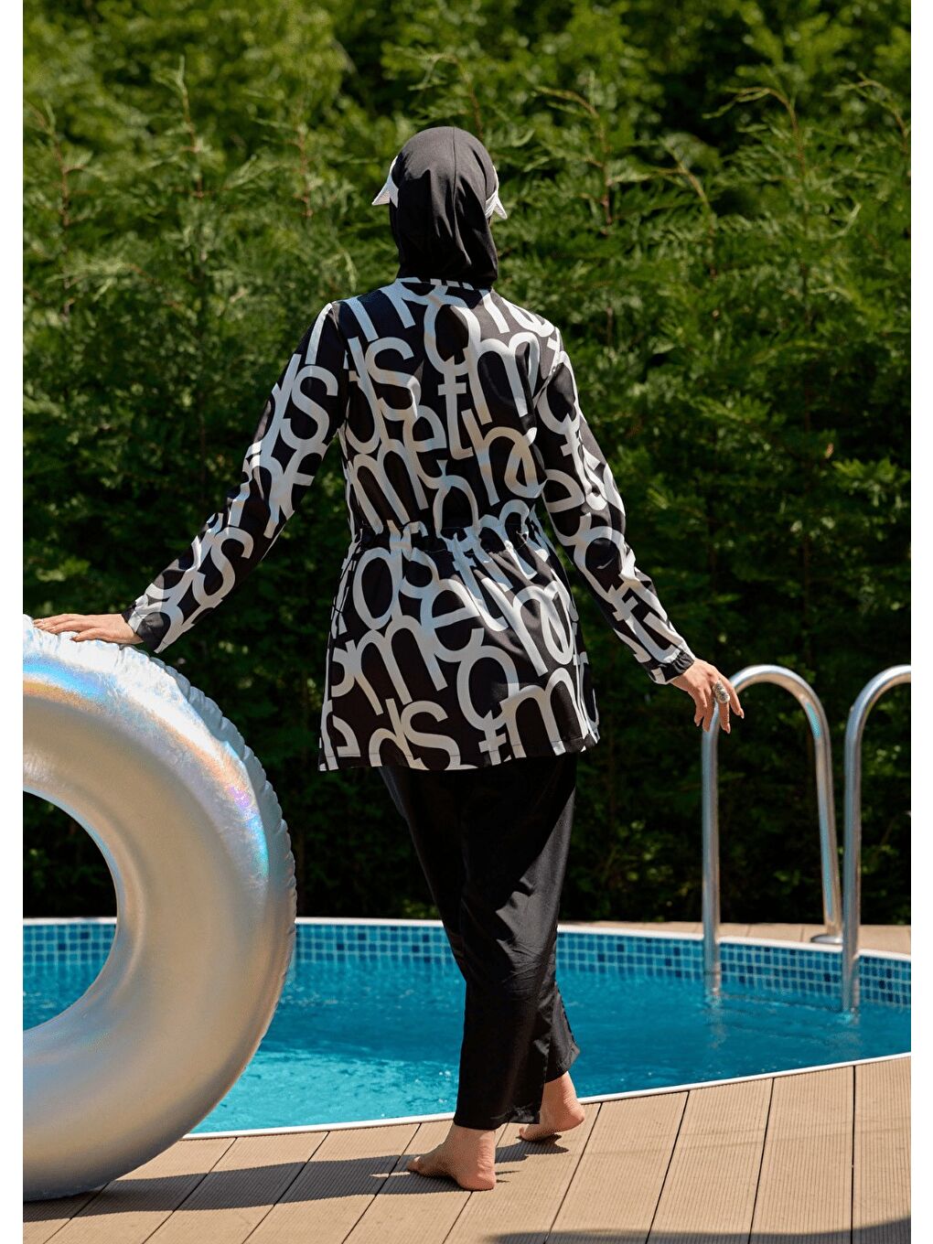 Siyah Tesettür Mayo S&B Harfler-4