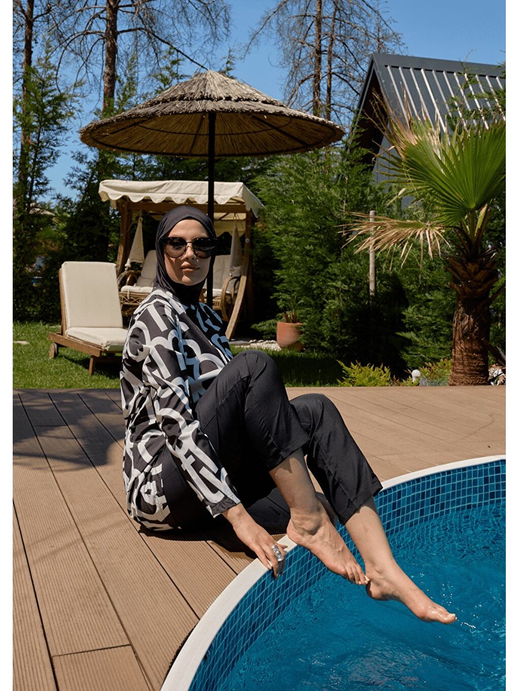 Siyah Tesettür Mayo S&B Harfler-5