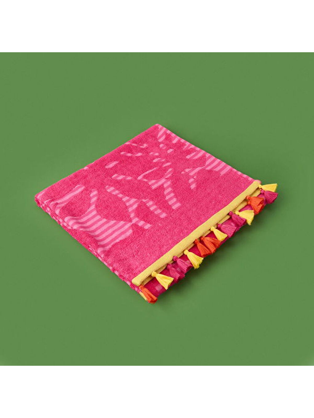 Soft Palme Plaj Havlusu - Pembe - 70x140 cm-1