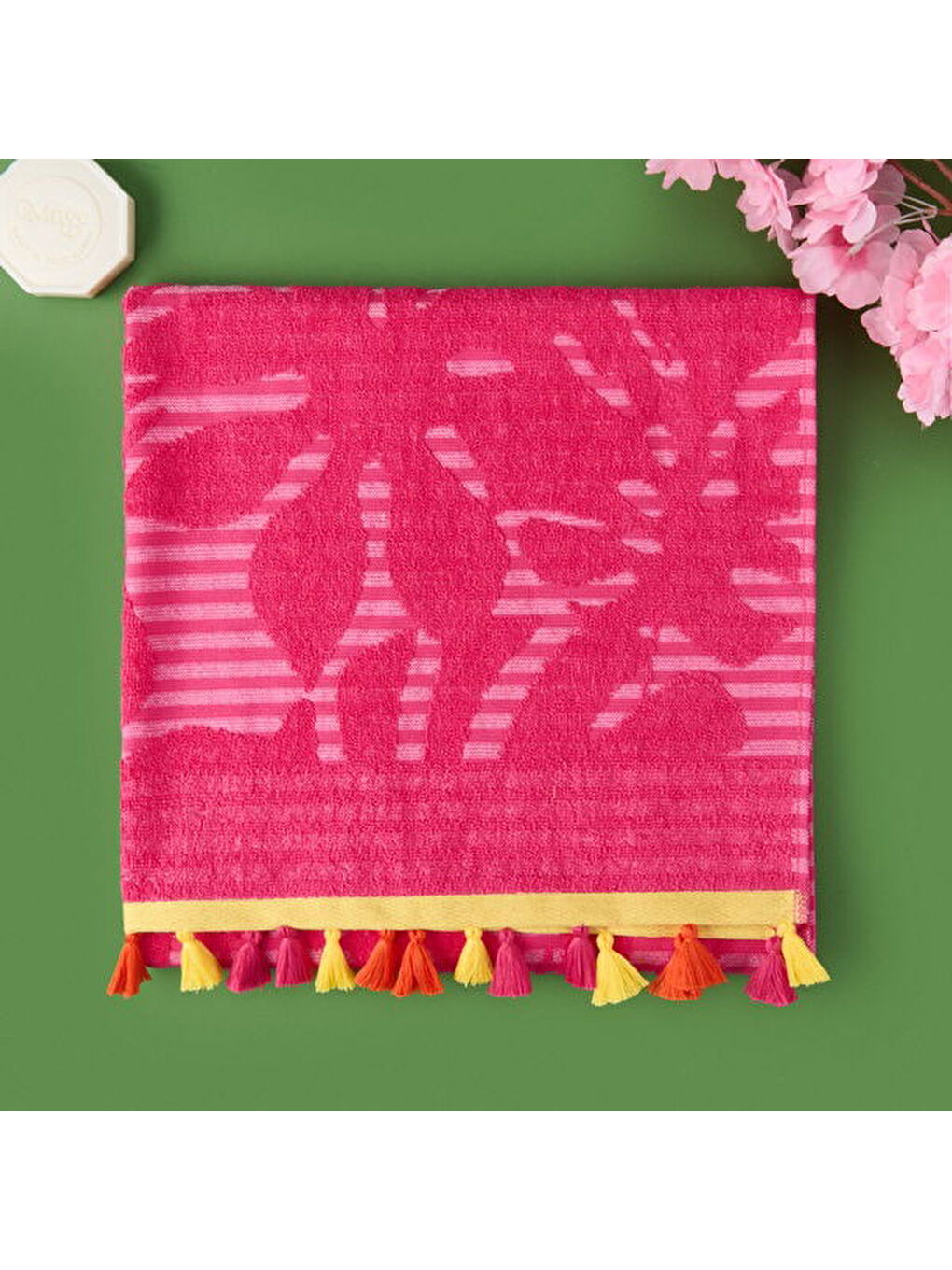 Soft Palme Plaj Havlusu - Pembe - 70x140 cm-3