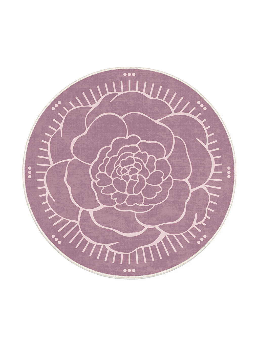 Pembe Dekoratif Salon Halısı, Makinada Yıkanabilir, Kaymaz Taban, İnce & Modern Tasarım