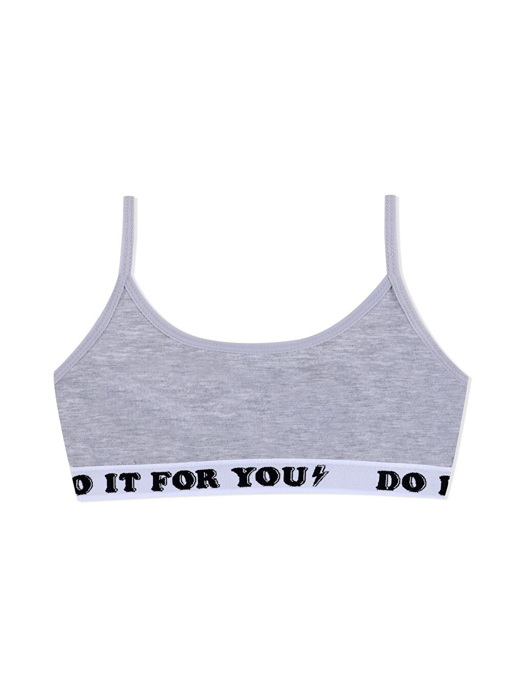 Gri Kız Çocuk 3'lü İp Askılı Yarım Atlet-2