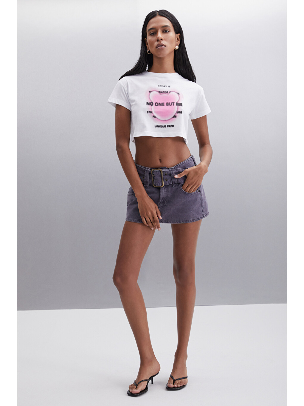 Moran Kadın %100 Pamuk Beyaz-pembe T-shirt-1