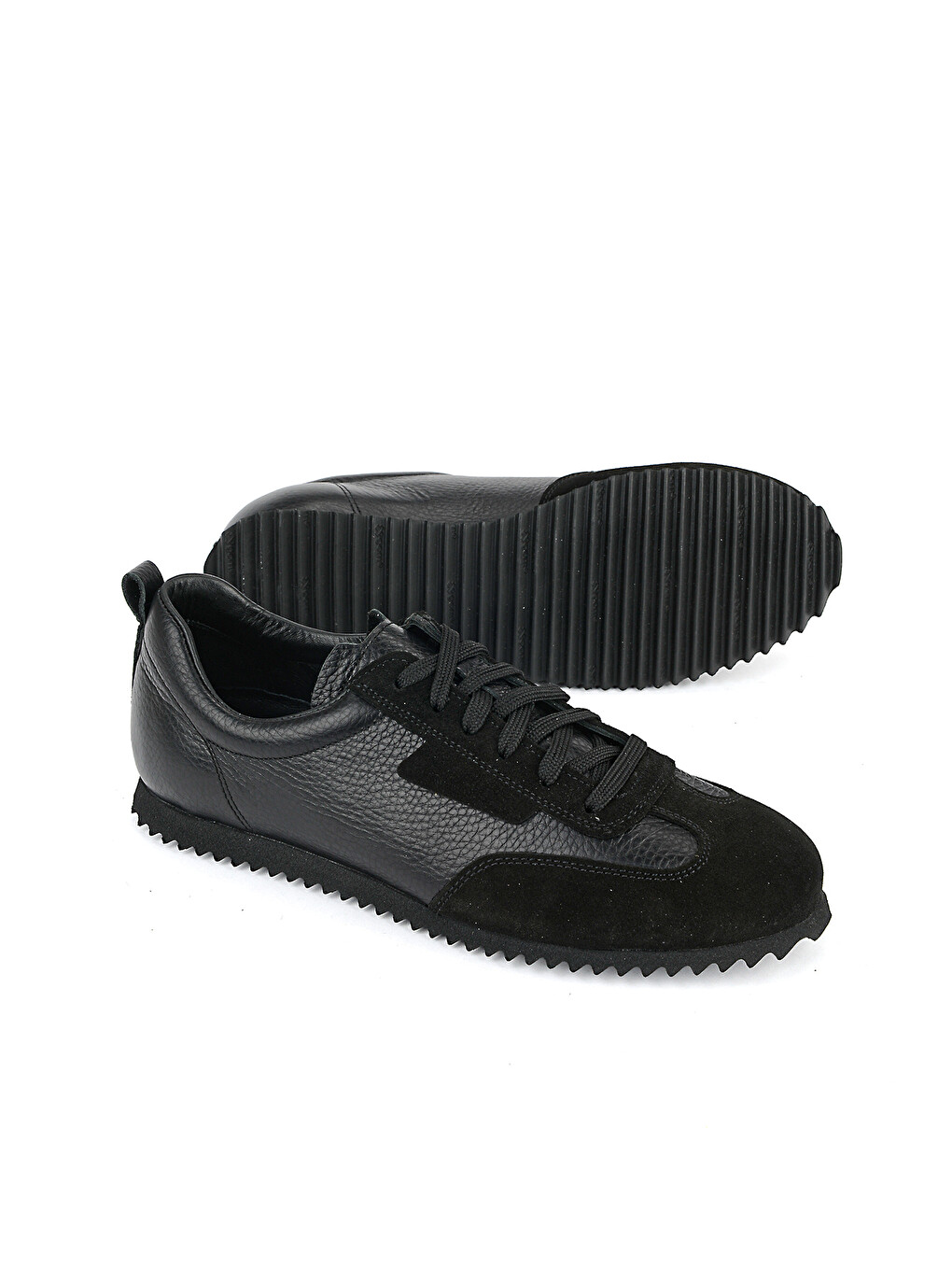 Erkek Hakiki Deri Sneaker 1611026Z441 Siyah-3
