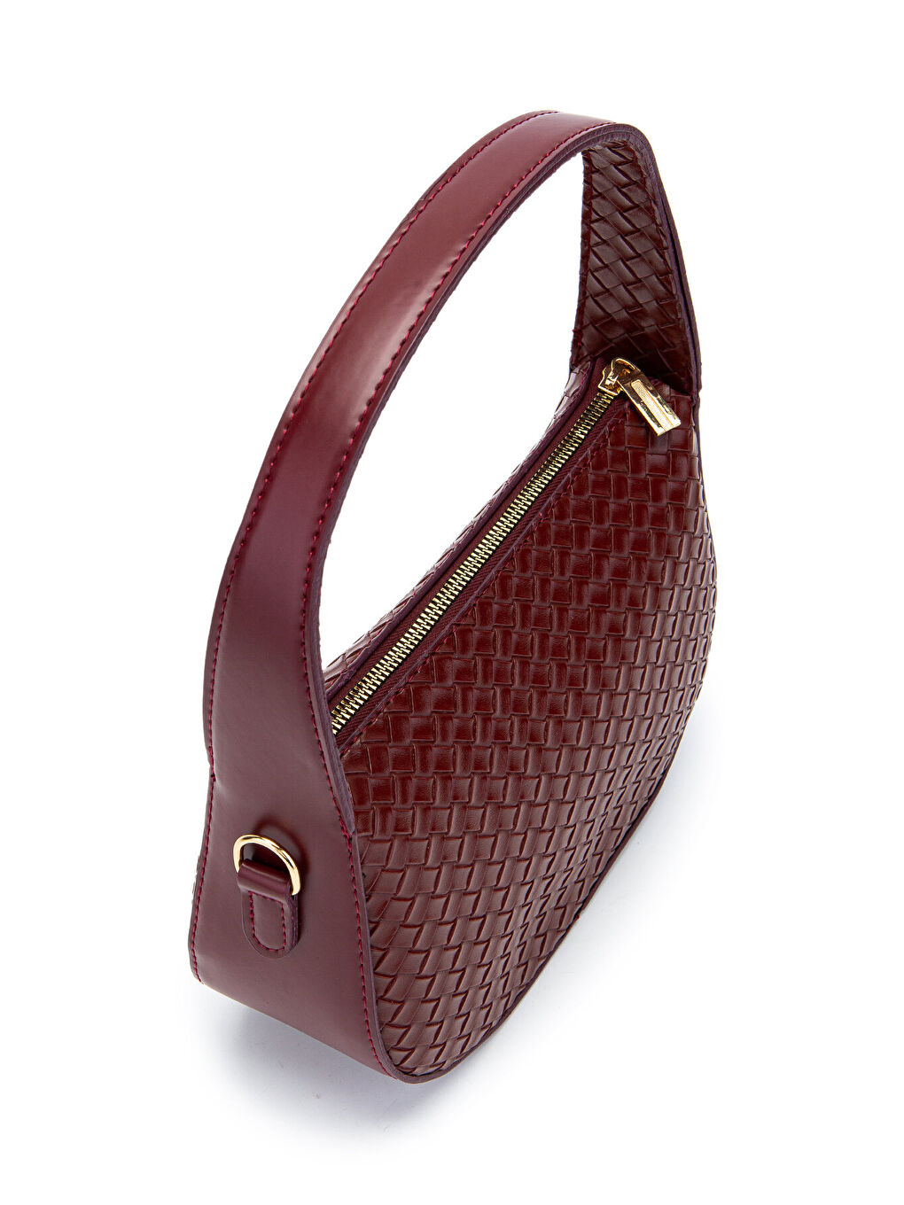 Örgü Detay Baget Fioana Kadın Kol Çanta Bordo-1