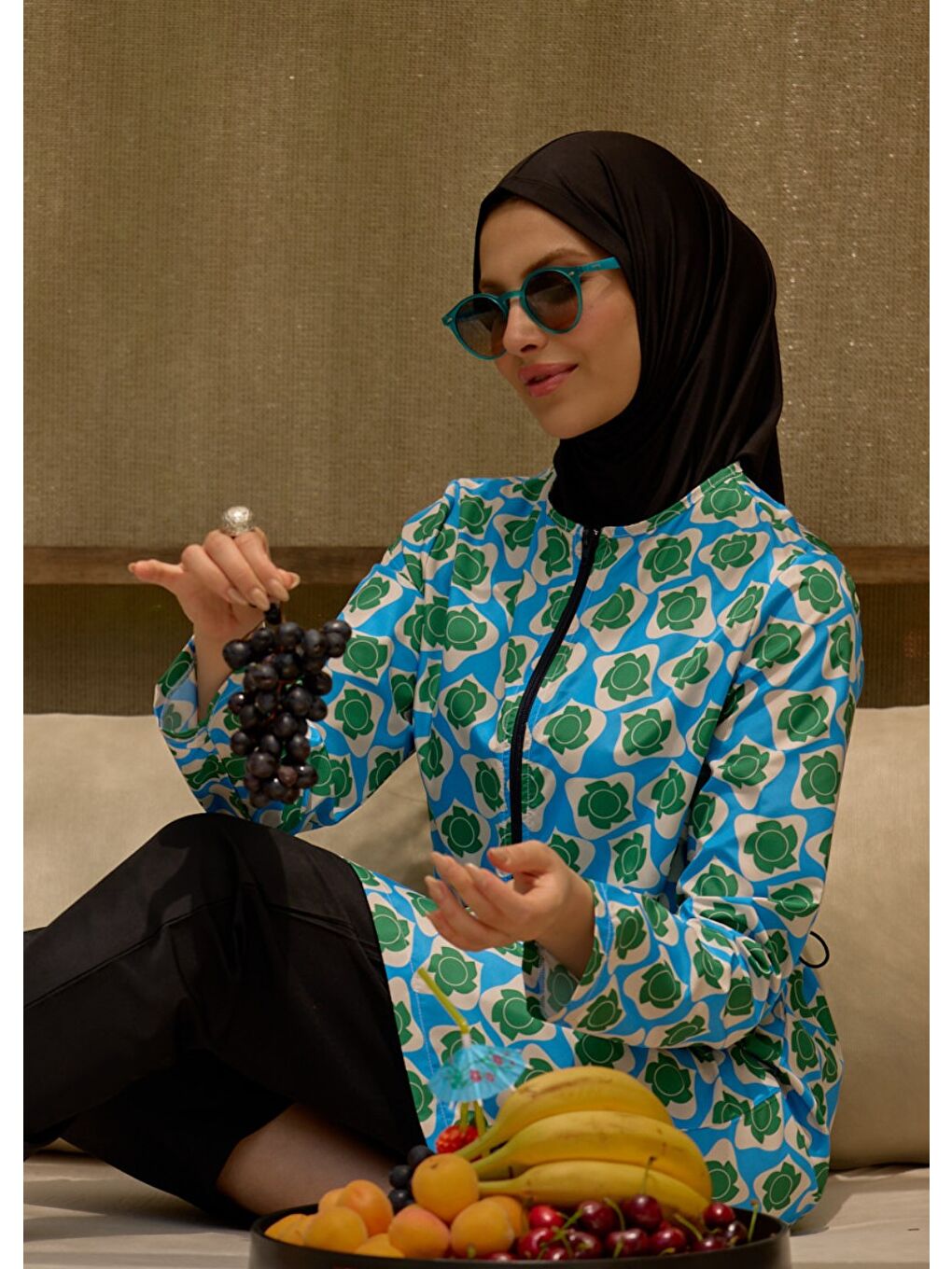 Tesettür Mayo Retro Mavi-1