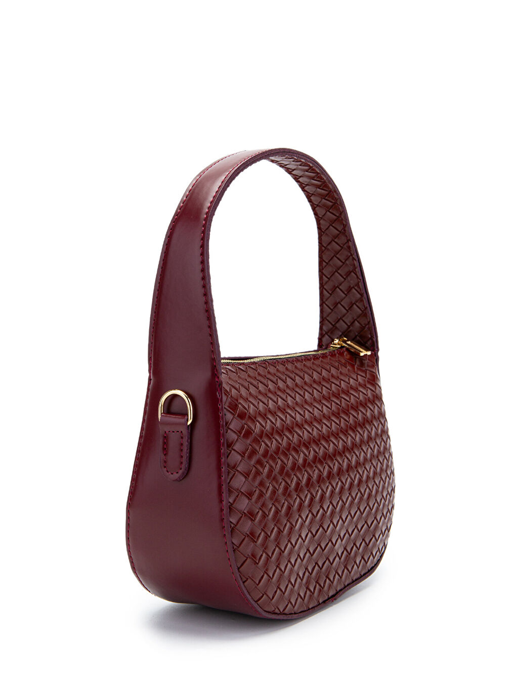 Örgü Detay Baget Fioana Kadın Kol Çanta Bordo-2