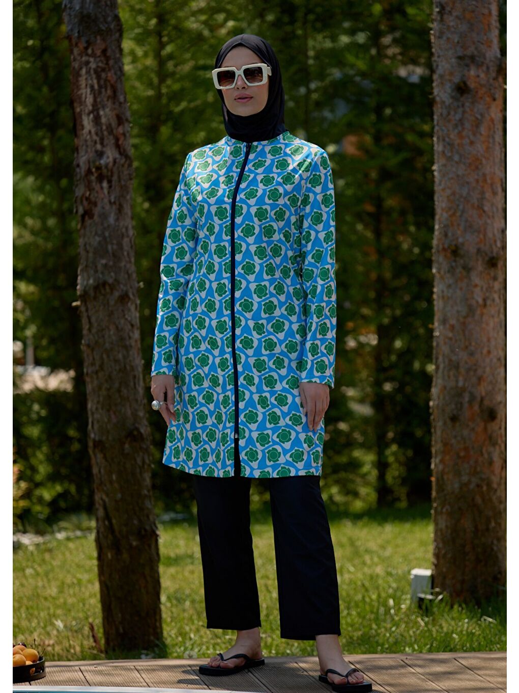 Tesettür Mayo Retro Mavi-3