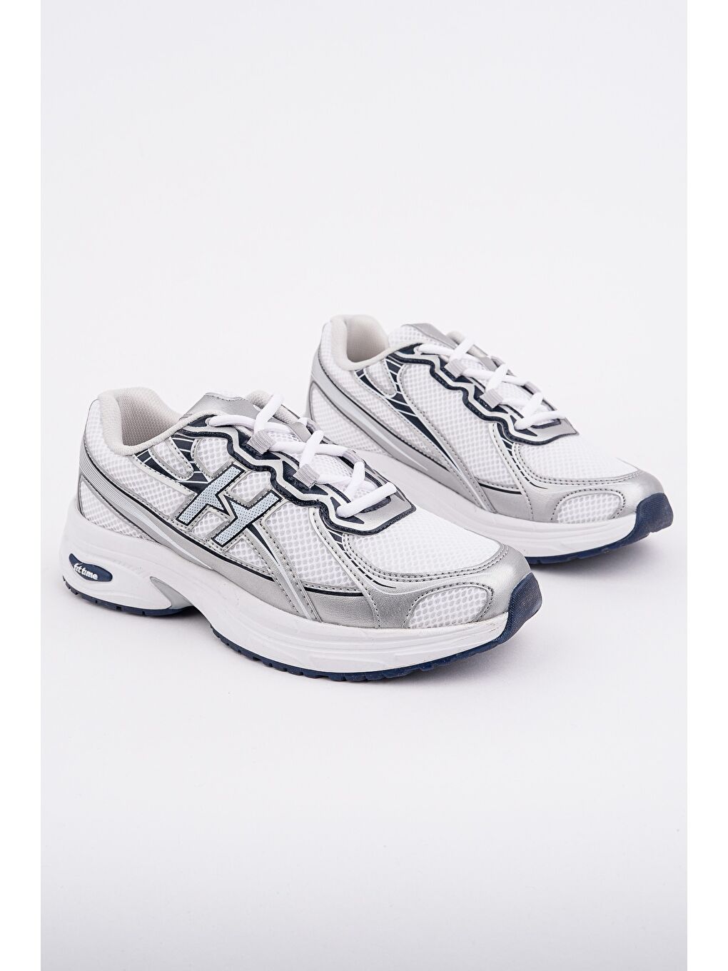 Gri HYNEX Kadın Kalın Taban Bağcıklı Günlük Sneaker Spor Ayakkabı