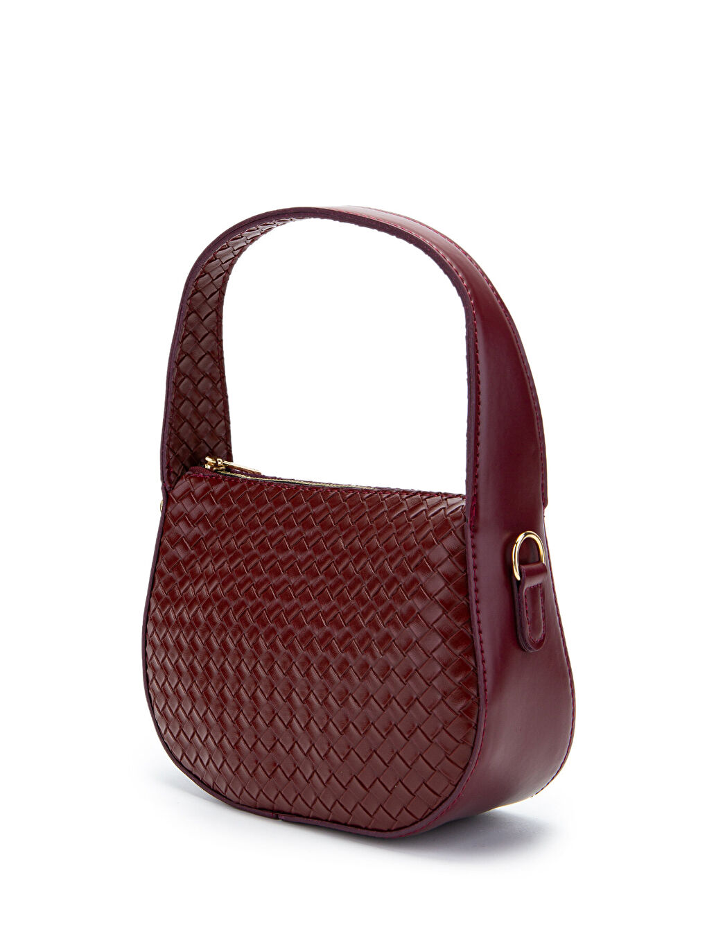 Örgü Detay Baget Fioana Kadın Kol Çanta Bordo-3