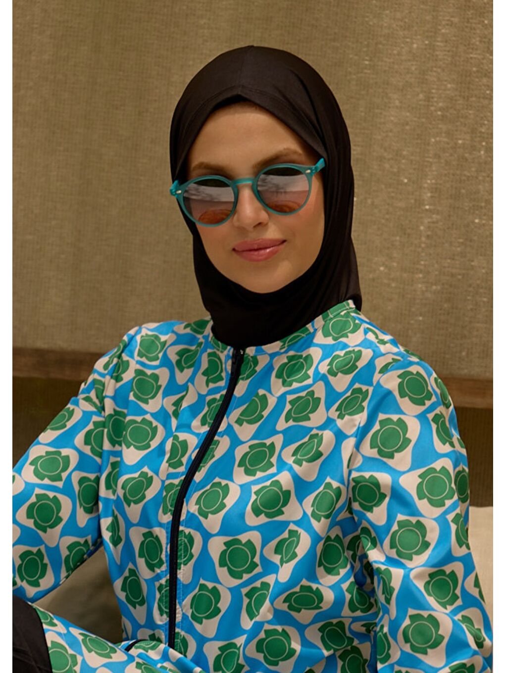 Tesettür Mayo Retro Mavi-6