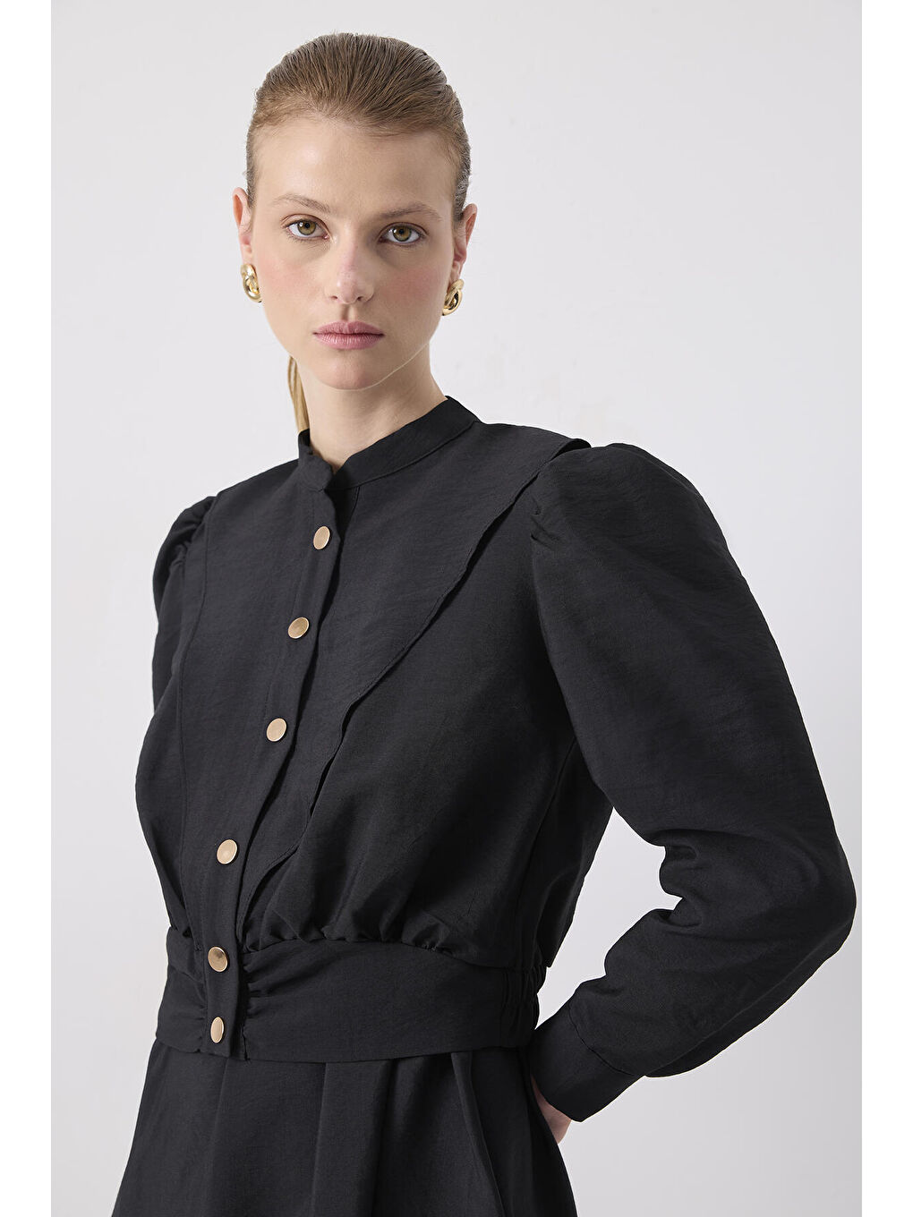 Siyah Ceketli Kupra Elbise-1