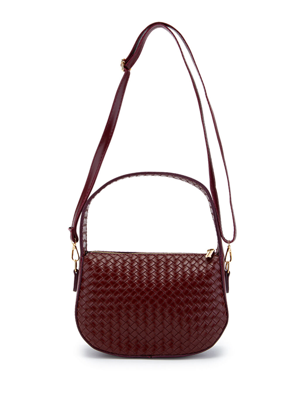 Örgü Detay Baget Fioana Kadın Kol Çanta Bordo-4