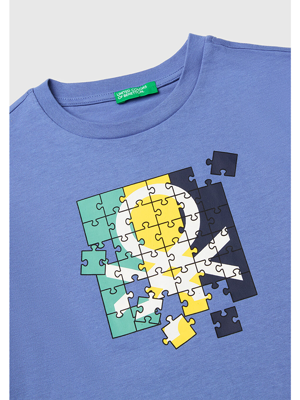 Turkuaz Erkek Çocuk Havacı Mavi Önü Logo Baskılı Bisiklet Yaka Uzun Kollu T-Shirt-2
