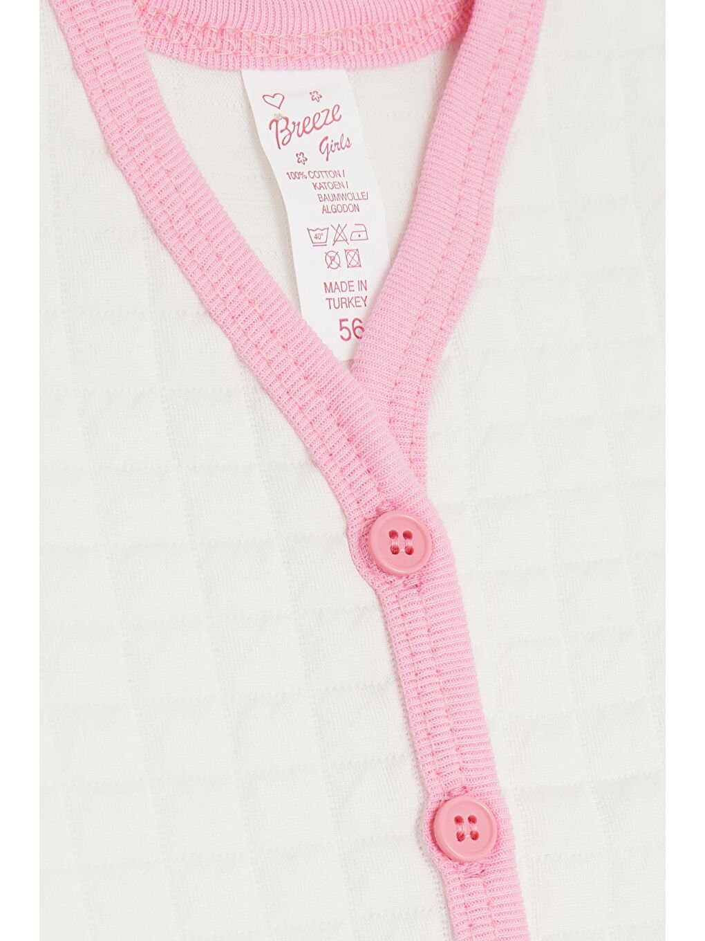 Kız Bebek Yelek Düğmeli Beyaz (4-9 Ay)-2