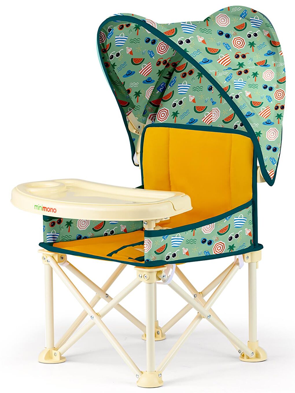 Tenteli Portatif Mama Sandalyesi - Sarı-2