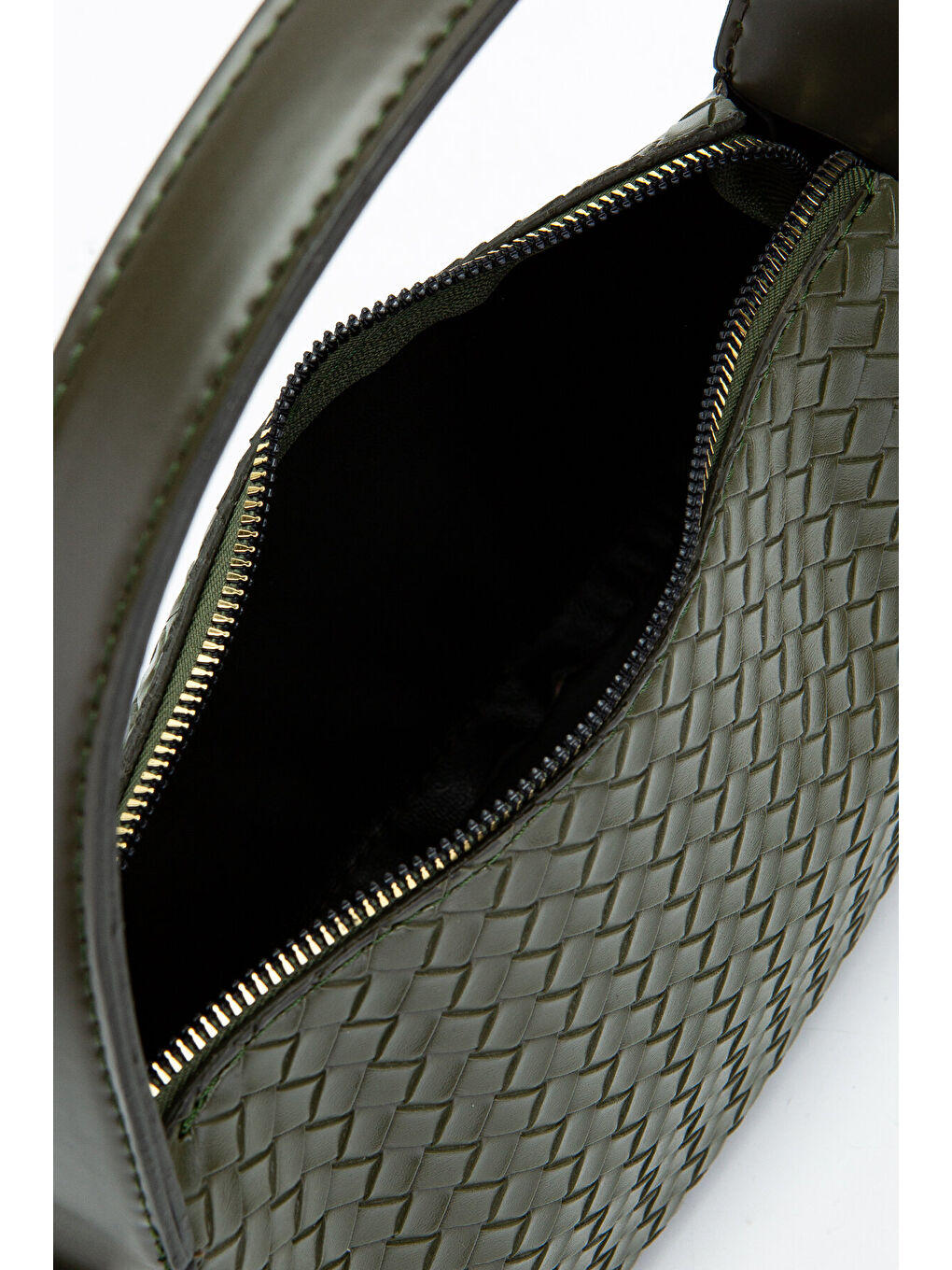 Örgü Detay Baget Fioana Kadın Kol Çanta Haki-5