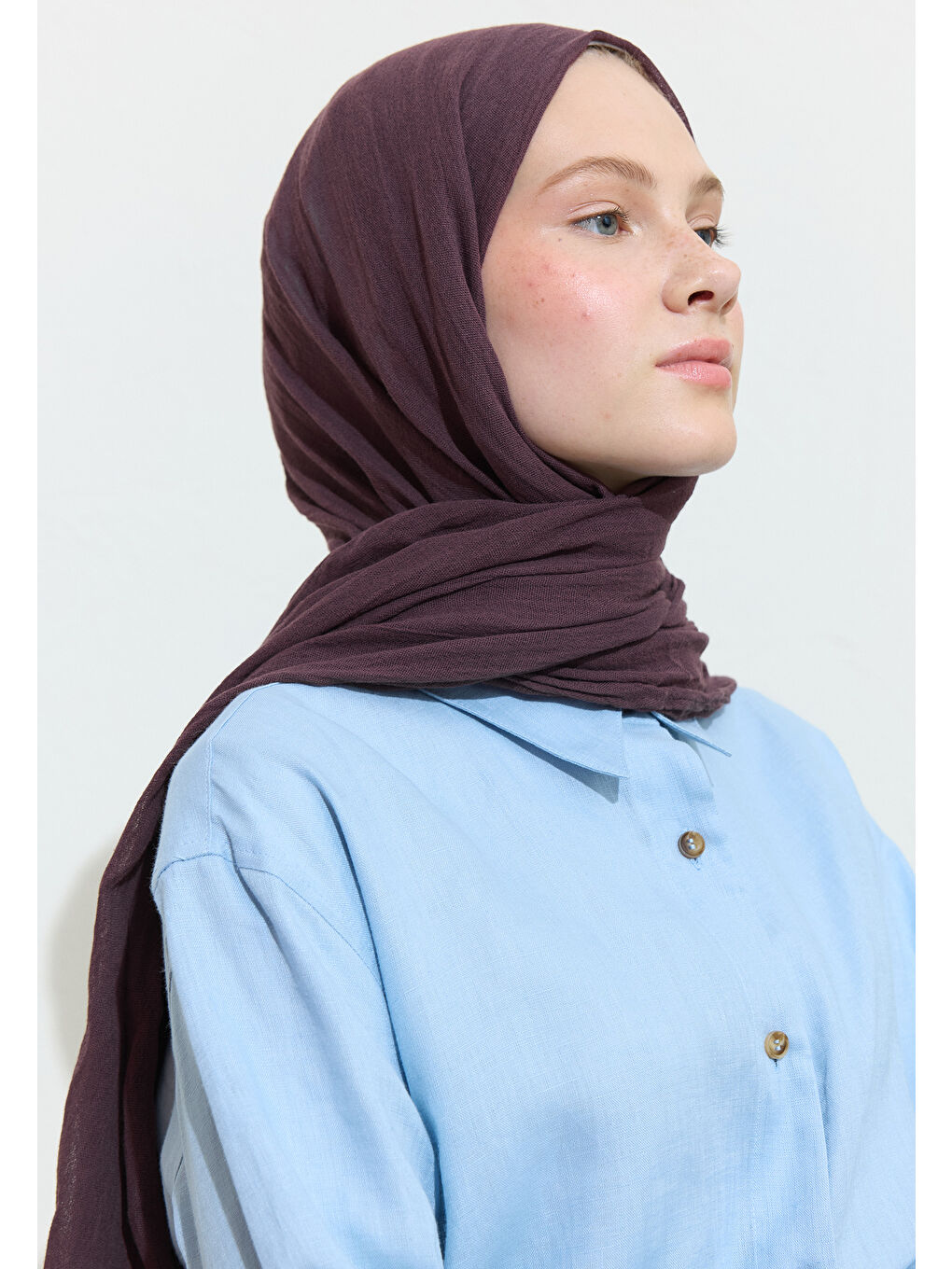 Mürdüm PAMUKLU KETEN ŞAL BLACK GRAPE SODA-2