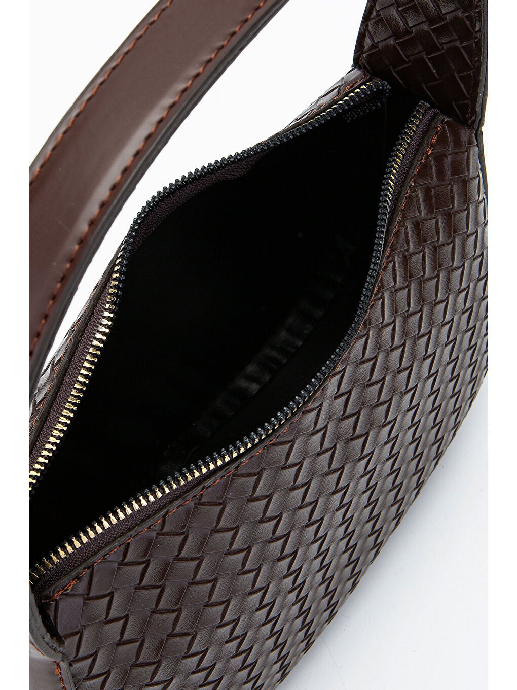 Örgü Detay Baget Fioana Kadın Kol Çanta Kahverengi-5