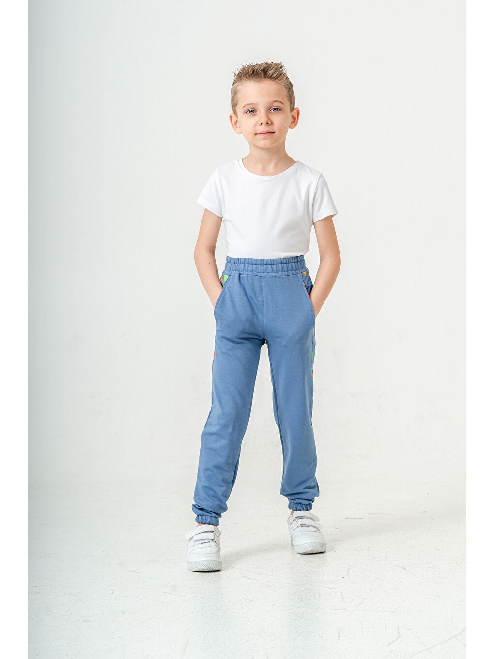 Petrol Baskı Detaylı Basic Erkek Çocuk Eşofman Alt