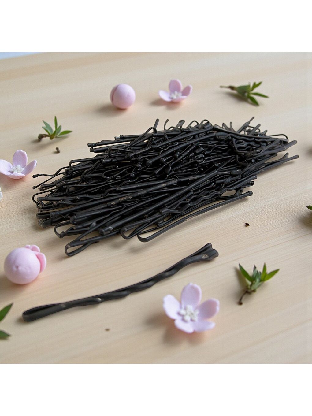 Siyah 100 Adet Tel Saç Tokası+100 Adet 0.90 Saç Firketesi Toplam 200 Adet-2