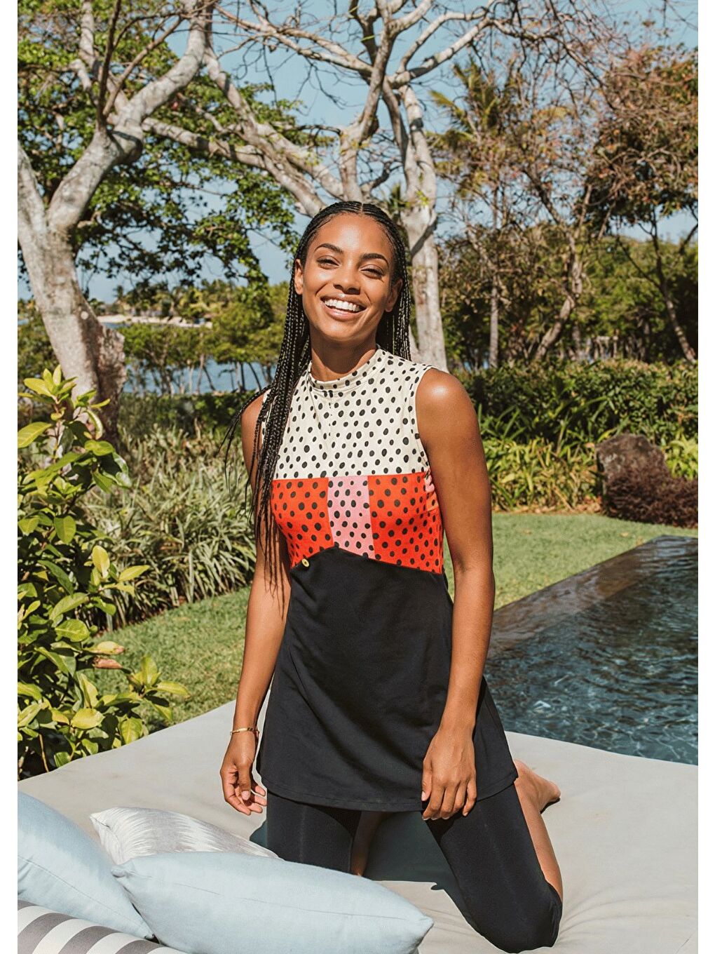 Karışık Taytlı Mayo - Kırmızı Pembe Puantiye-2