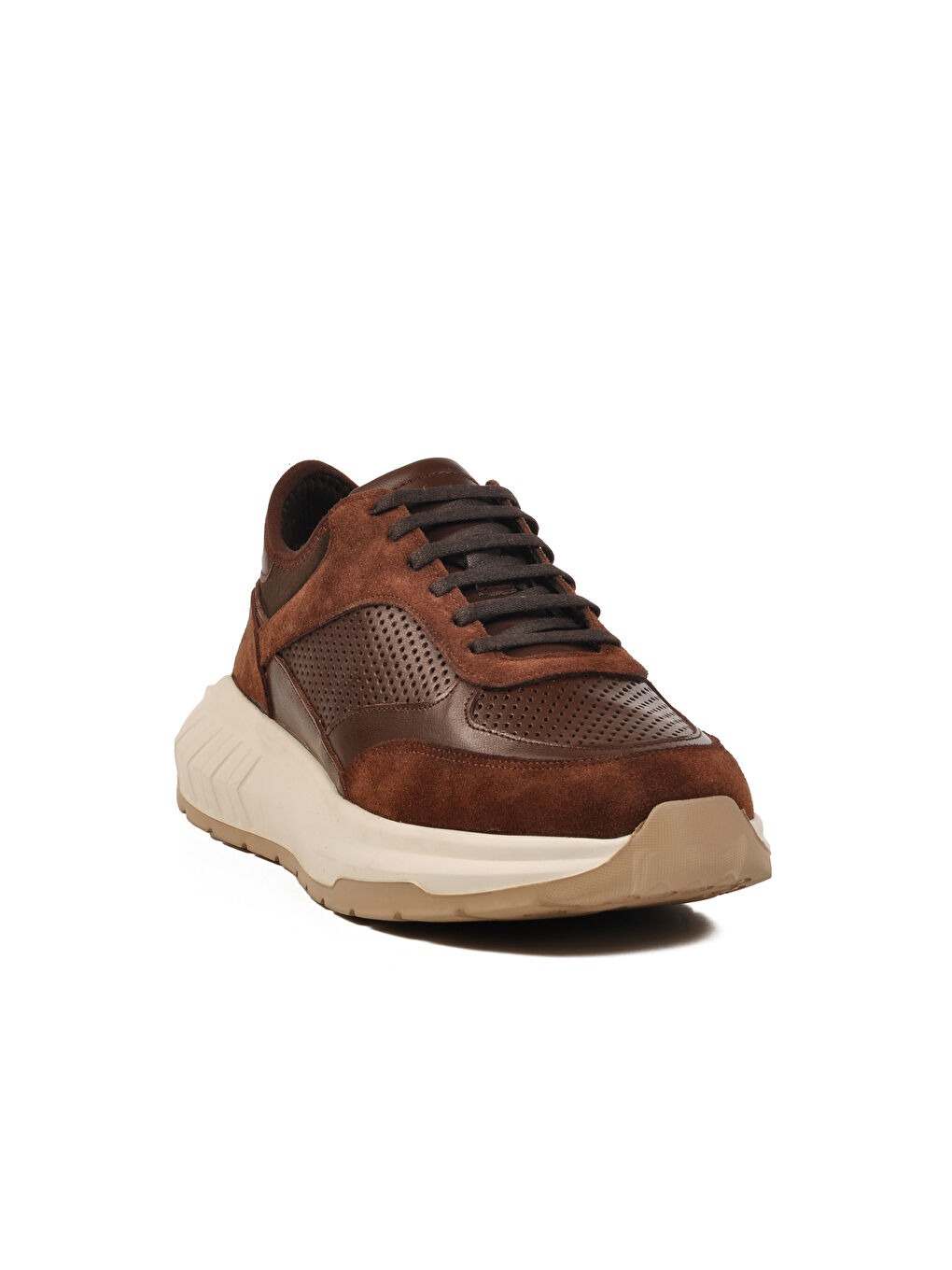 Kahverengi Kahve Hakiki Deri Erkek Sneaker Premium 5394 M-2