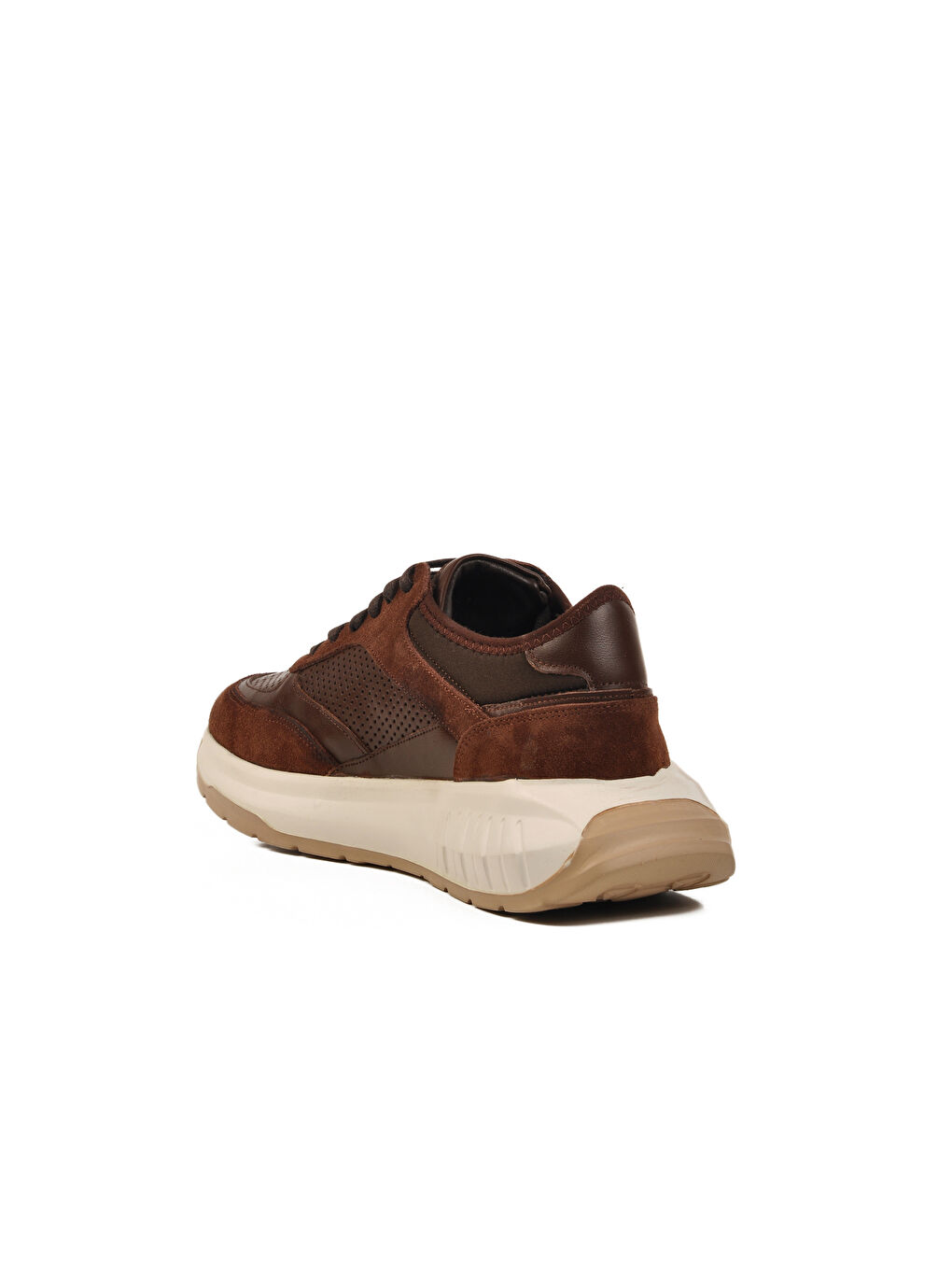 Kahverengi Kahve Hakiki Deri Erkek Sneaker Premium 5394 M-3