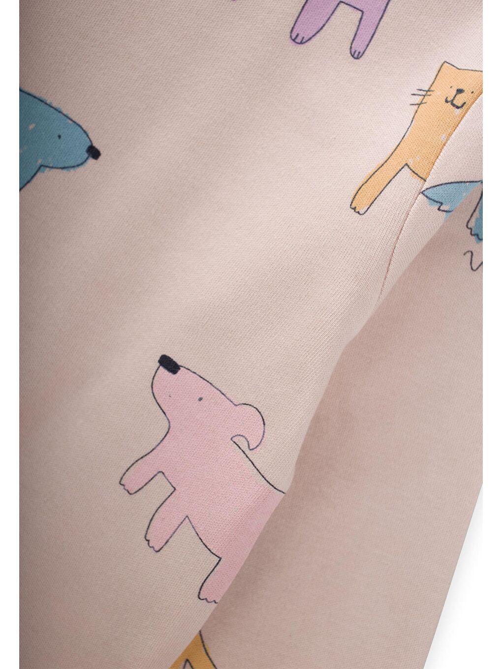 Bej Desenli Mevsimlik Pijama Takım 1-7 Yaş Sand-2