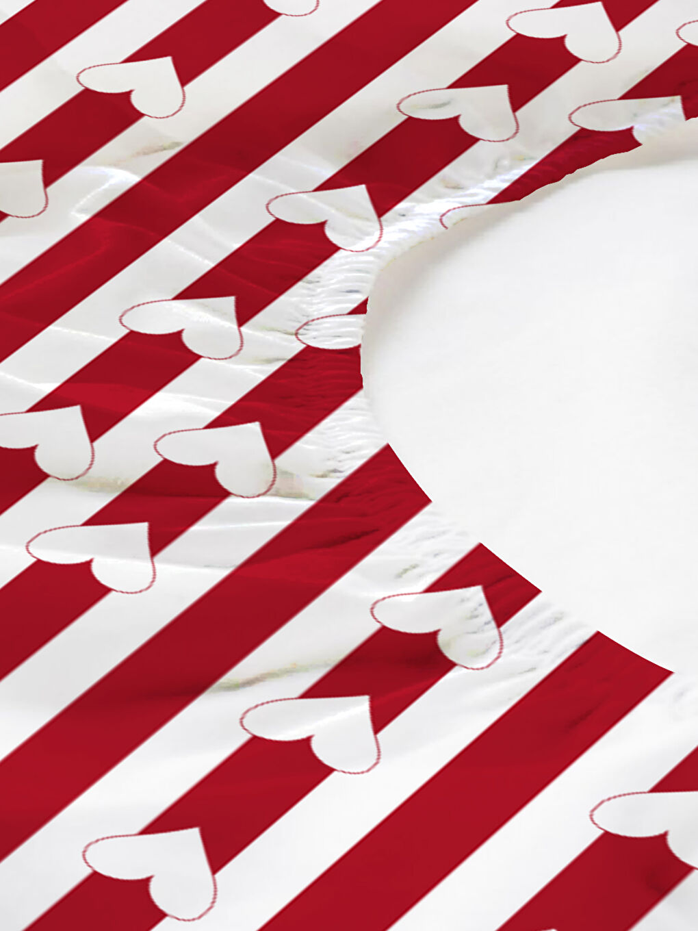 Karışık Kalp Desenli Baskılı Çift Kişilik 180x200 Cm Çarşaf Takımı-1