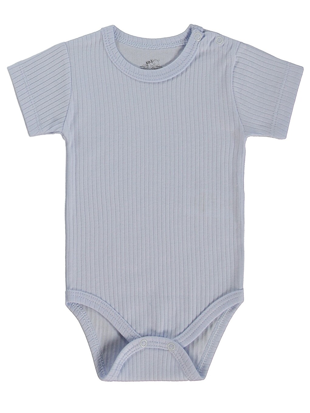Kısa Kol Basic 3'lü Set 1-18 Ay Çıtçıtlı Badi - Mavi-2