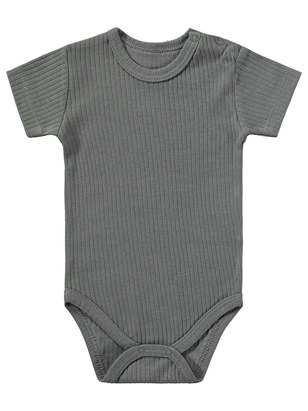 Kısa Kol Basic 3'lü Set 1-18 Ay Çıtçıtlı Badi - Mavi-3