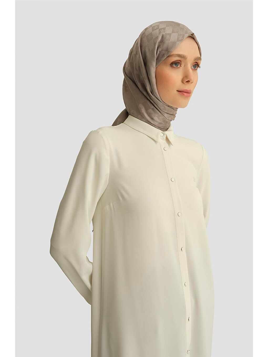 Beyaz A Logolu Tunik 25Yh411 Ekru-2