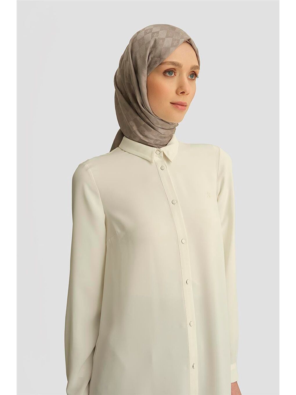 Beyaz A Logolu Tunik 25Yh411 Ekru-3