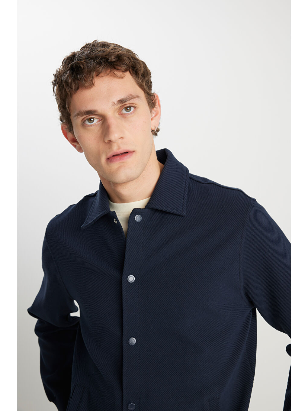 Regular Fit Lacivert Gömlek-3