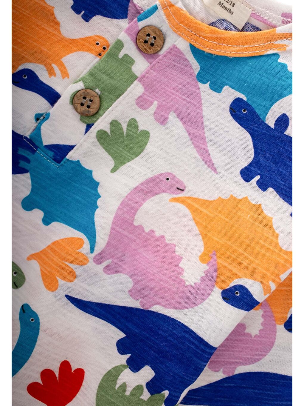 Beyaz Desenli Pijama Takım 1-7 Yaş Dinozor Desen-2