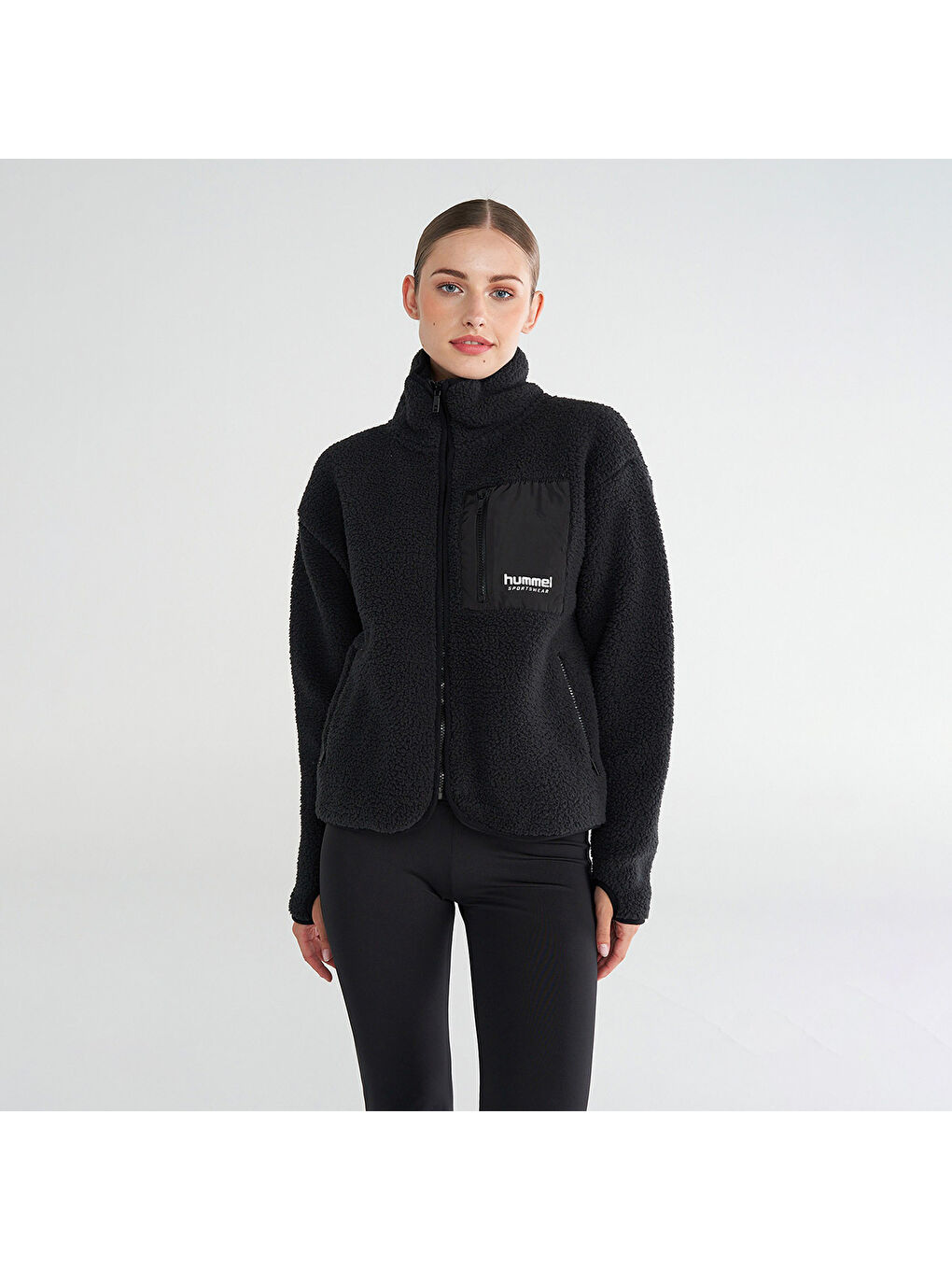 Arun Sherpa Kadın Siyah Kapüşonlu Ceket