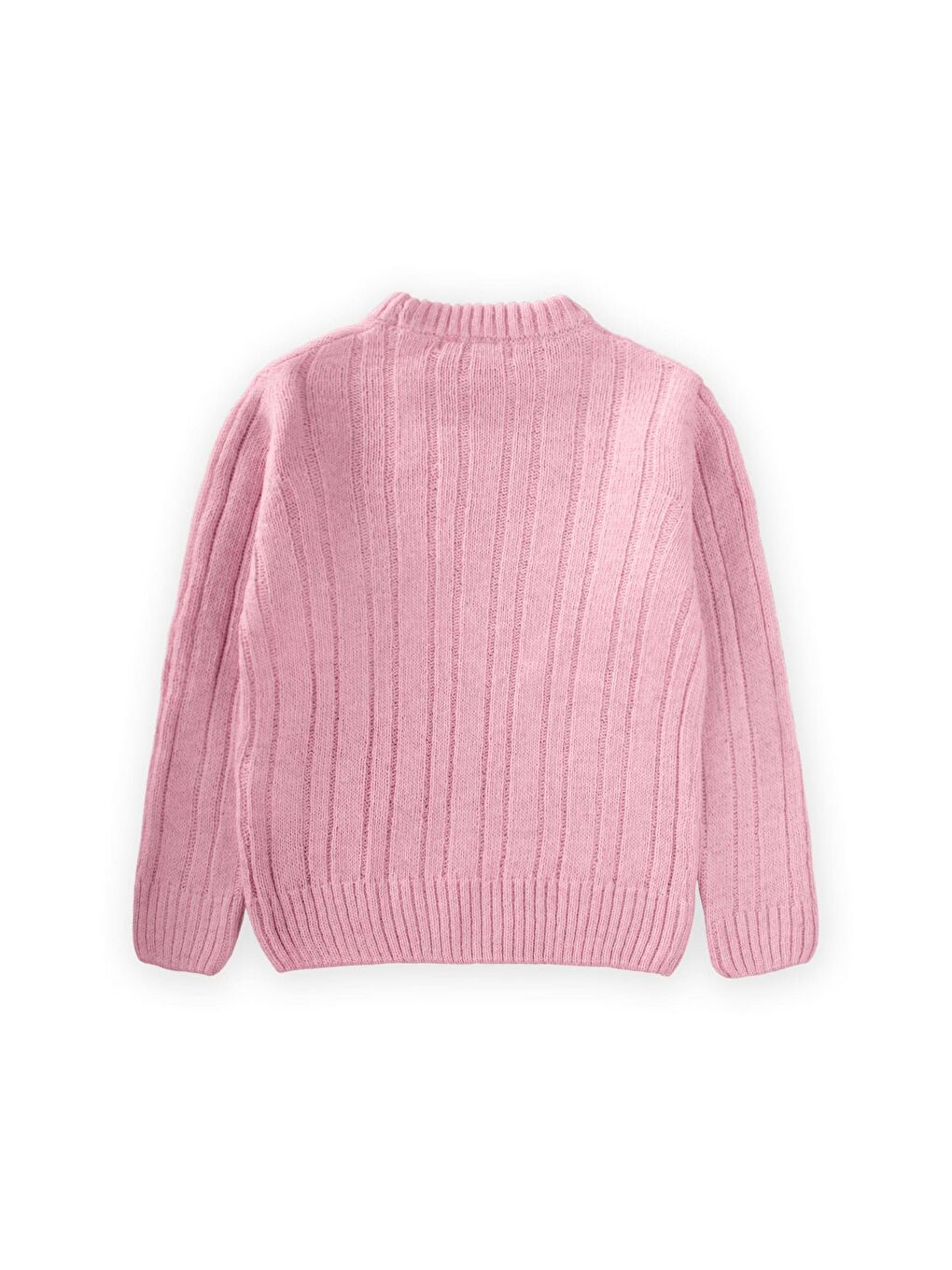 Saç Örgülü Kazak 1-8 Yaş Pudra Pembe-1