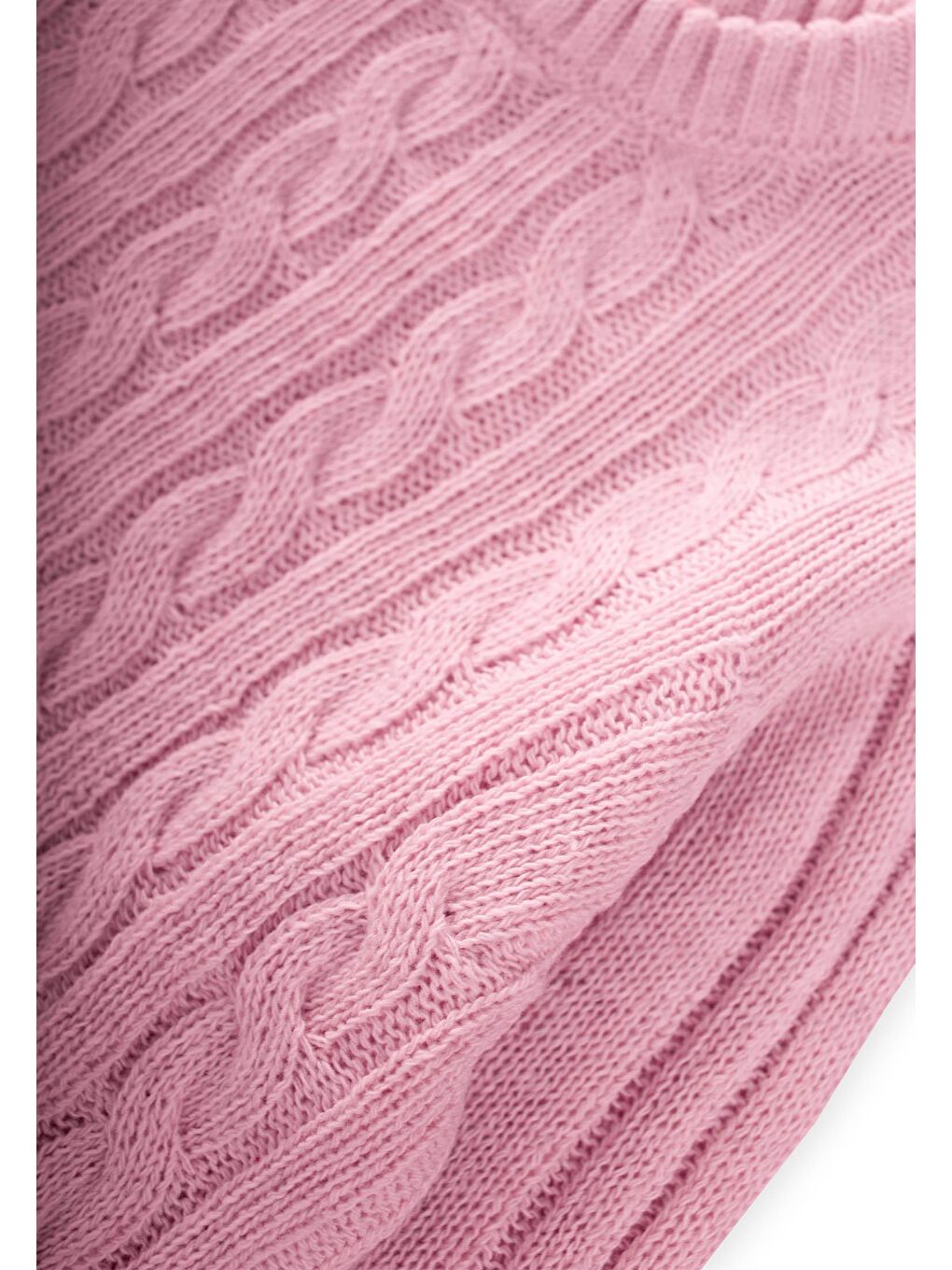 Saç Örgülü Kazak 1-8 Yaş Pudra Pembe-2