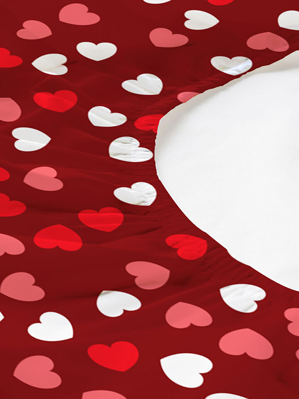 Karışık Kalp Desenli Baskılı Çift Kişilik 180x200 Cm Çarşaf Takımı-1