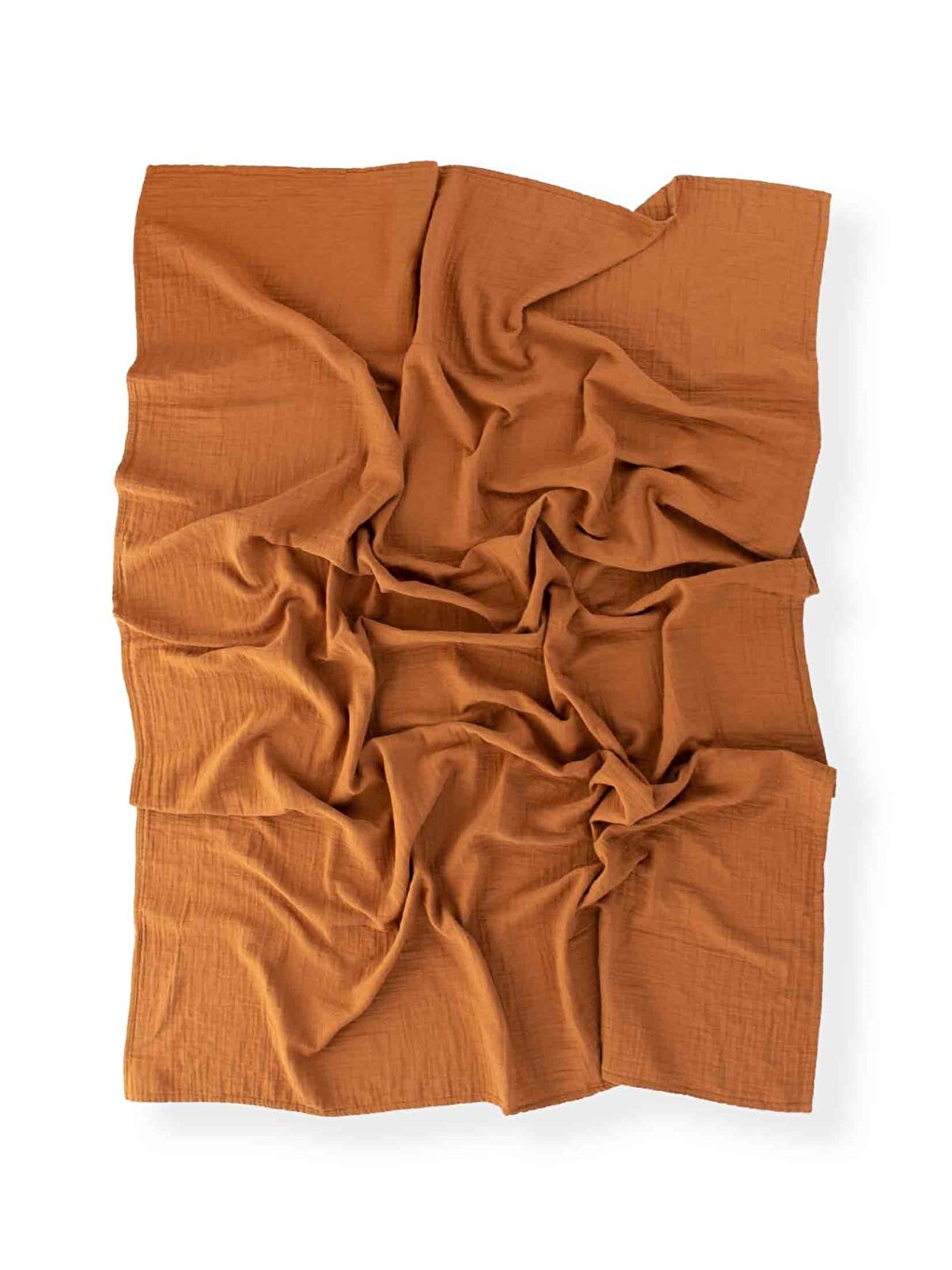 Kahverengi Müslin Bebek Çarşafı (Yıkanmıştır) 120X150cm +/ - 2 Cm Kahve-2