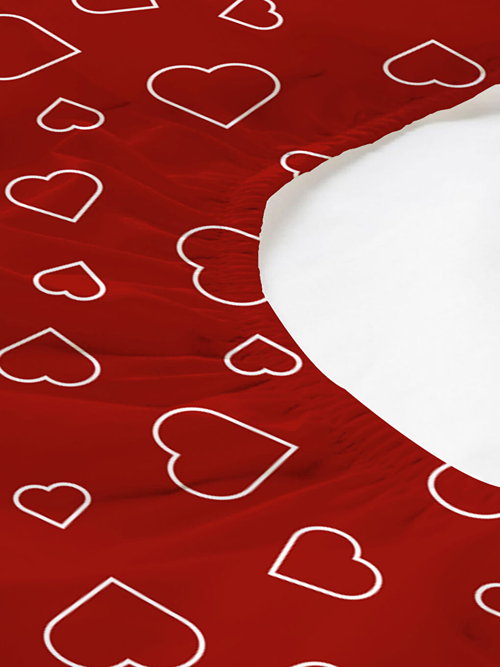 Karışık Kalp Desenli Baskılı Çift Kişilik 180x200 Cm Çarşaf Takımı-1