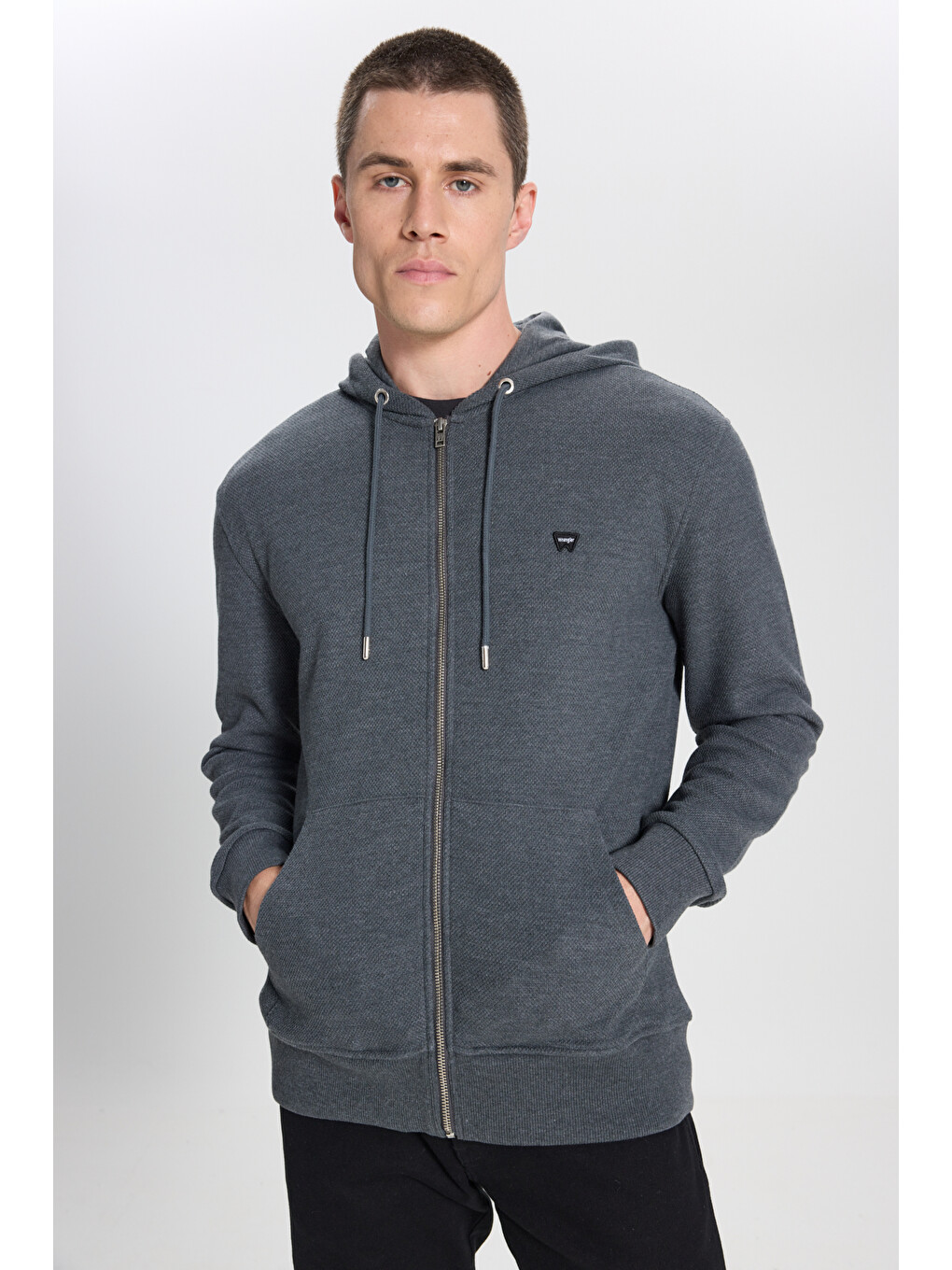 Regular Fit Normal Kesim Kapüşonlu Antrasit Melanj Sweatshirt-1