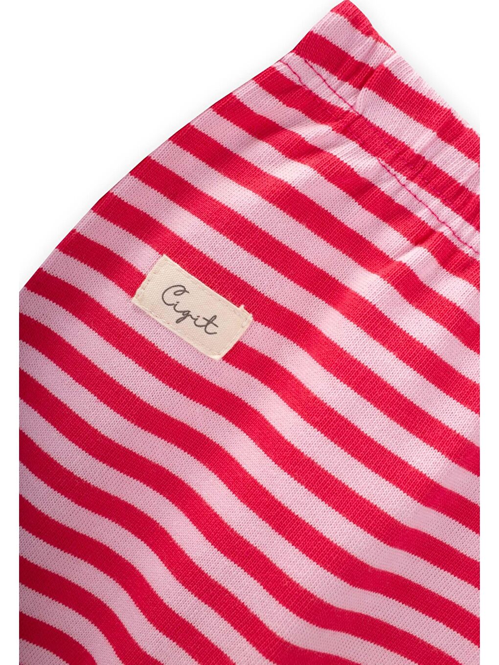 Pembe Ayaklı Bebe Pantolon 0-6 Ay Pudra Mercan Çizgili-2