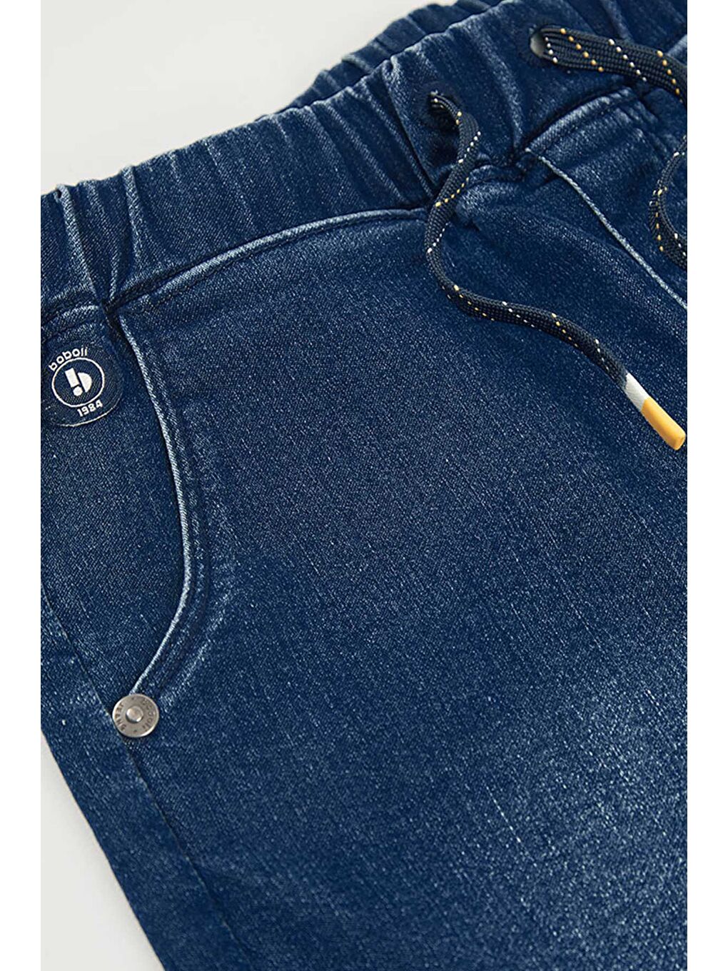 Waves Desenli Denim Şort 2-6 Yaş Mavi-2