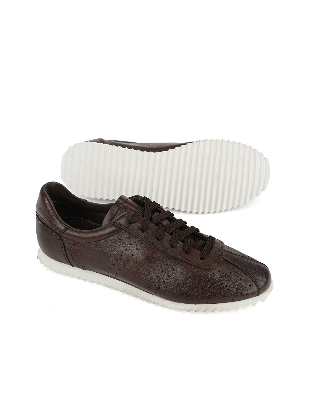 Kahverengi Erkek Hakiki Deri Sneaker 1611026Z900 Kahve-3