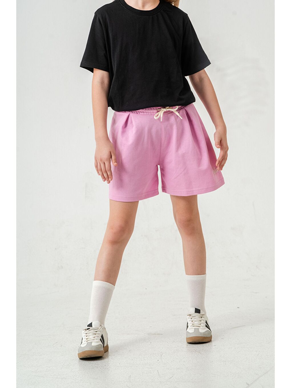 Pembe Nice Nakışlı Kız Çocuk Şort-3