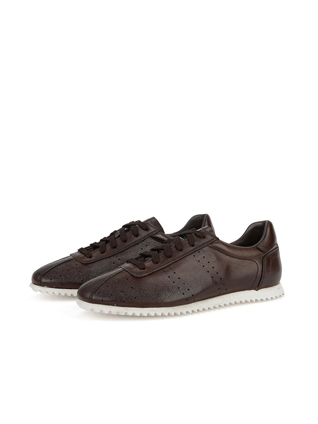 Kahverengi Erkek Hakiki Deri Sneaker 1611026Z900 Kahve-4